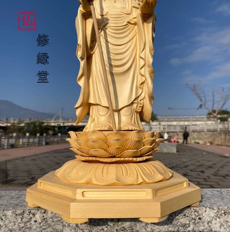 【修縁堂】大迫力 古美術 天然の木 地蔵菩薩 虚空蔵菩薩 鎮宅辟邪 仏教工芸品