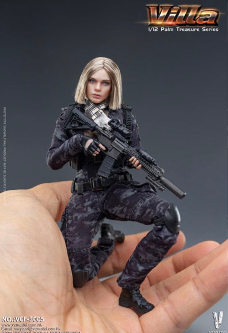 ベリークール　 VeryCool フィギュアブラックMC迷彩女性兵士ヴィッラ