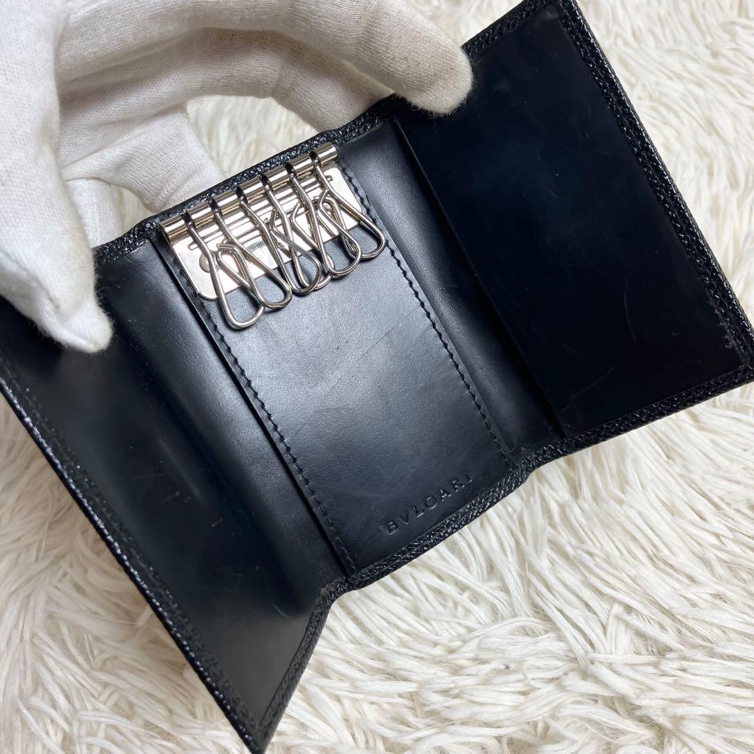 【良品】ブルガリ 6連キーケース ビーゼロワン レザーブラック