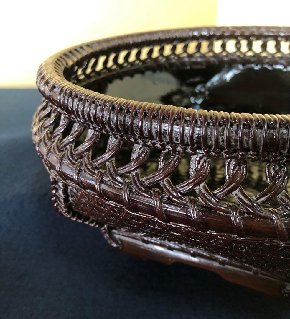 割引❗️《レ》茶道具 唐物 棕櫚入 炭斗 和田鱗司作 共箱　251125え6