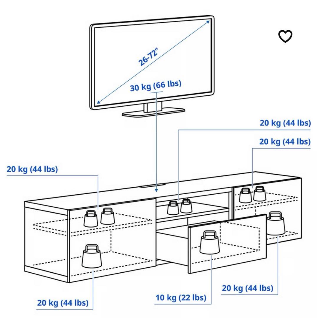 【最終値下げ】IKEA BESTA テレビ台 幅180cm ホワイト/ナチュラル