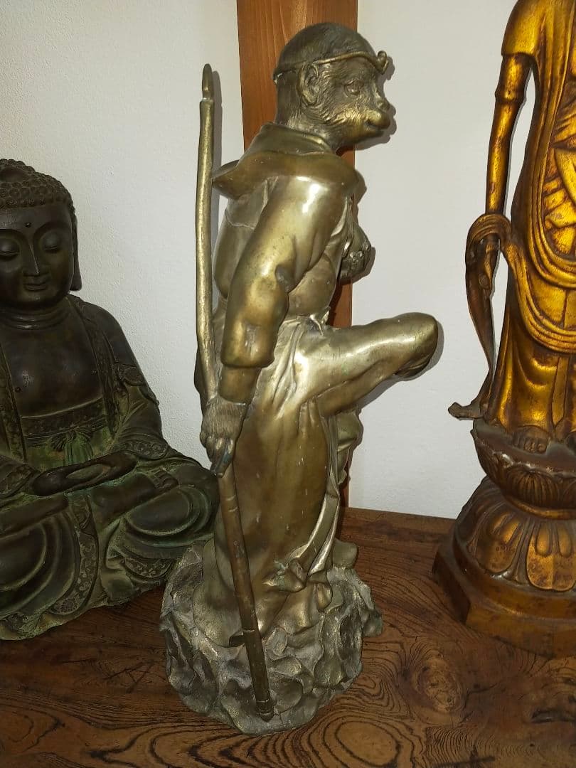 ♥値下げ！　孫悟空　ブロンズ像　１０．２ｋｇ　銅像　西遊記　仏像　骨董　古玩