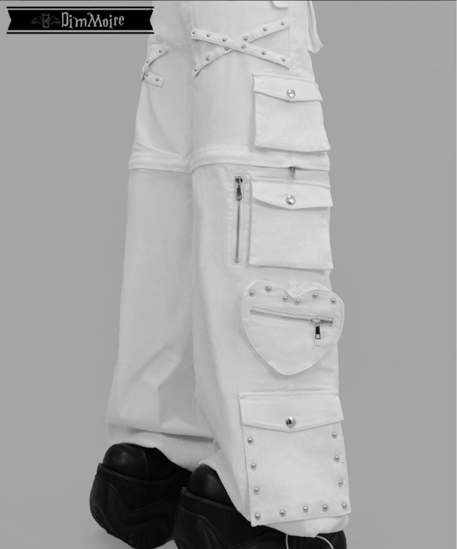 DimMoire ディムモアール　スタッズカーゴパンツ　white ホワイト