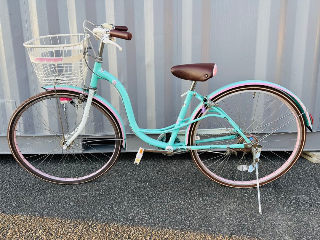 福岡発 ミントグリーン系 自転車 26インチ 軽量 通学 通勤 家庭用