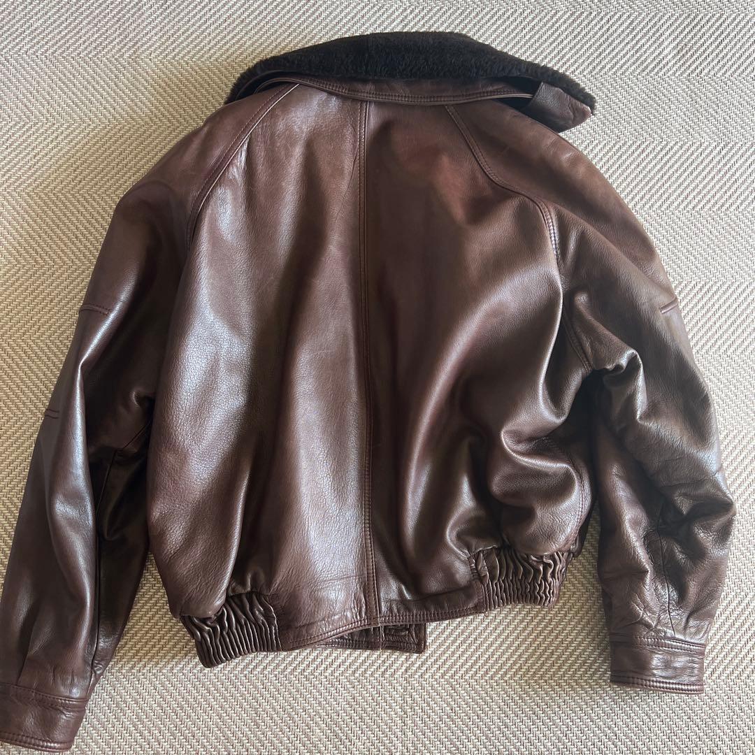 RUFFO レザージャケット　襟ボア　短丈