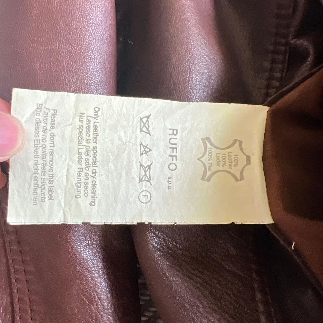 RUFFO レザージャケット　襟ボア　短丈