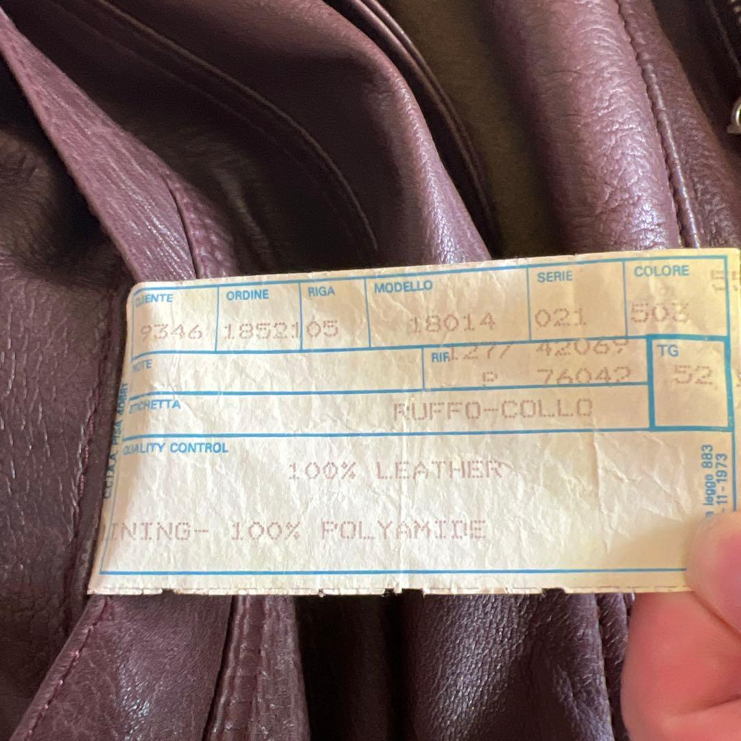 RUFFO レザージャケット　襟ボア　短丈