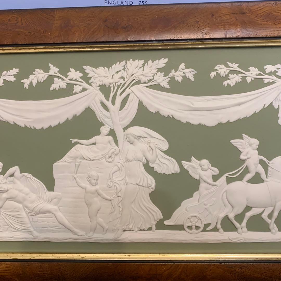 ウェッジウッド プラーク　ジャスパー　陶板　額　ギリシャ神話　セレネ