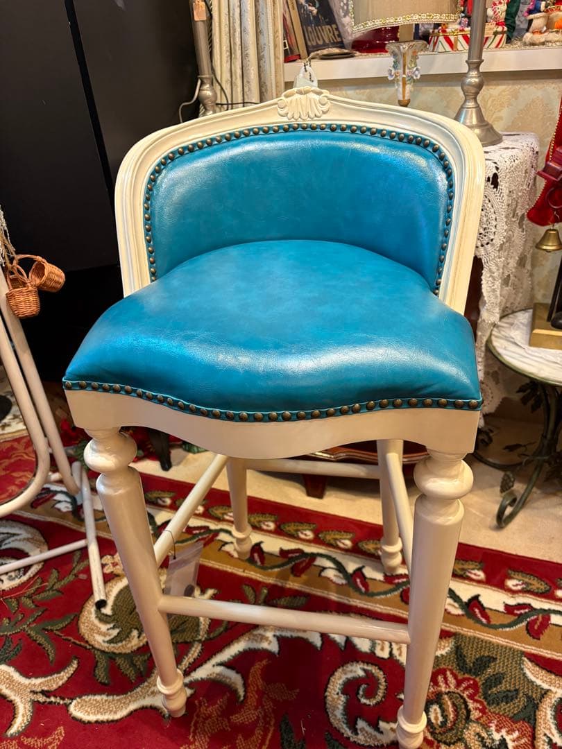 最終値下！ヴィンセント　ターコイズブルー　ハイチェア￼