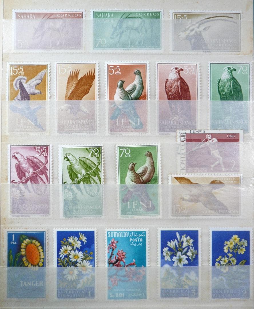 古い海外切手（使用済み、未使用混在２４９枚セット）