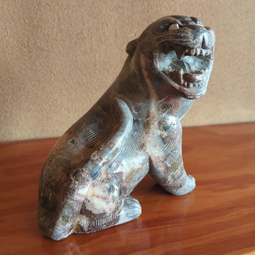 石製動物彫刻 笑顔の表情　骨董品　古美術　寅　虎　タイガー石像