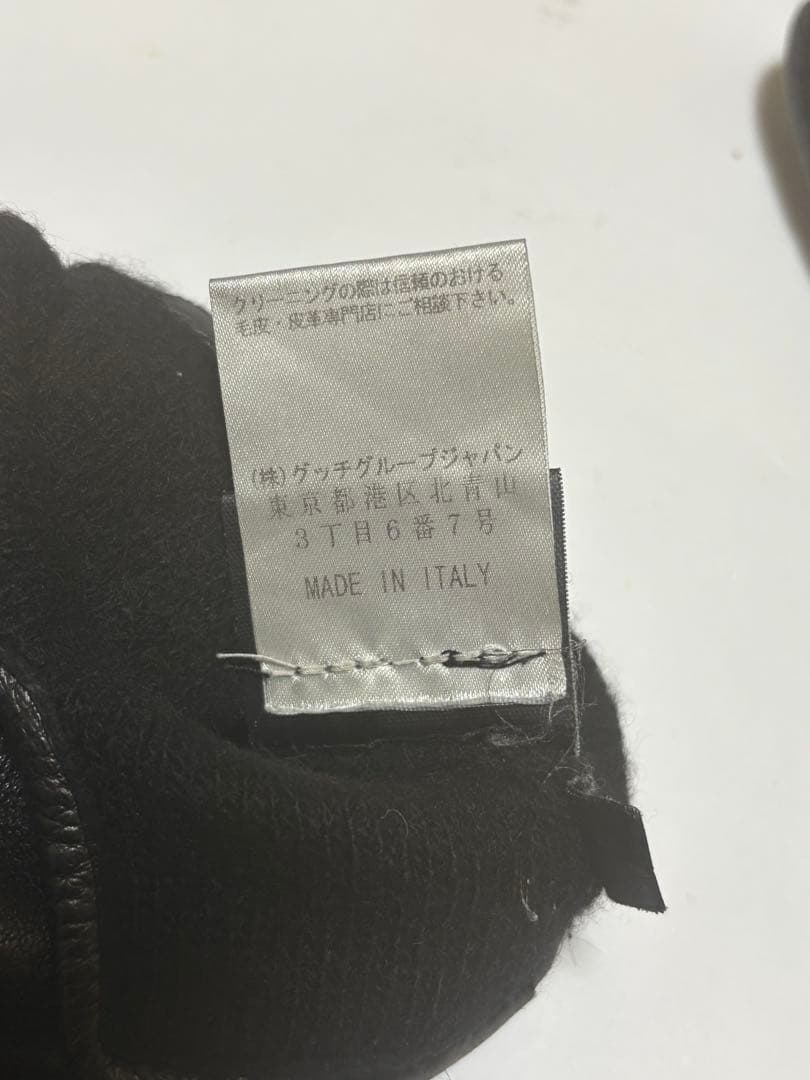 GUCCI グッチ　レザーグローブ　革手袋　黒　ブラック