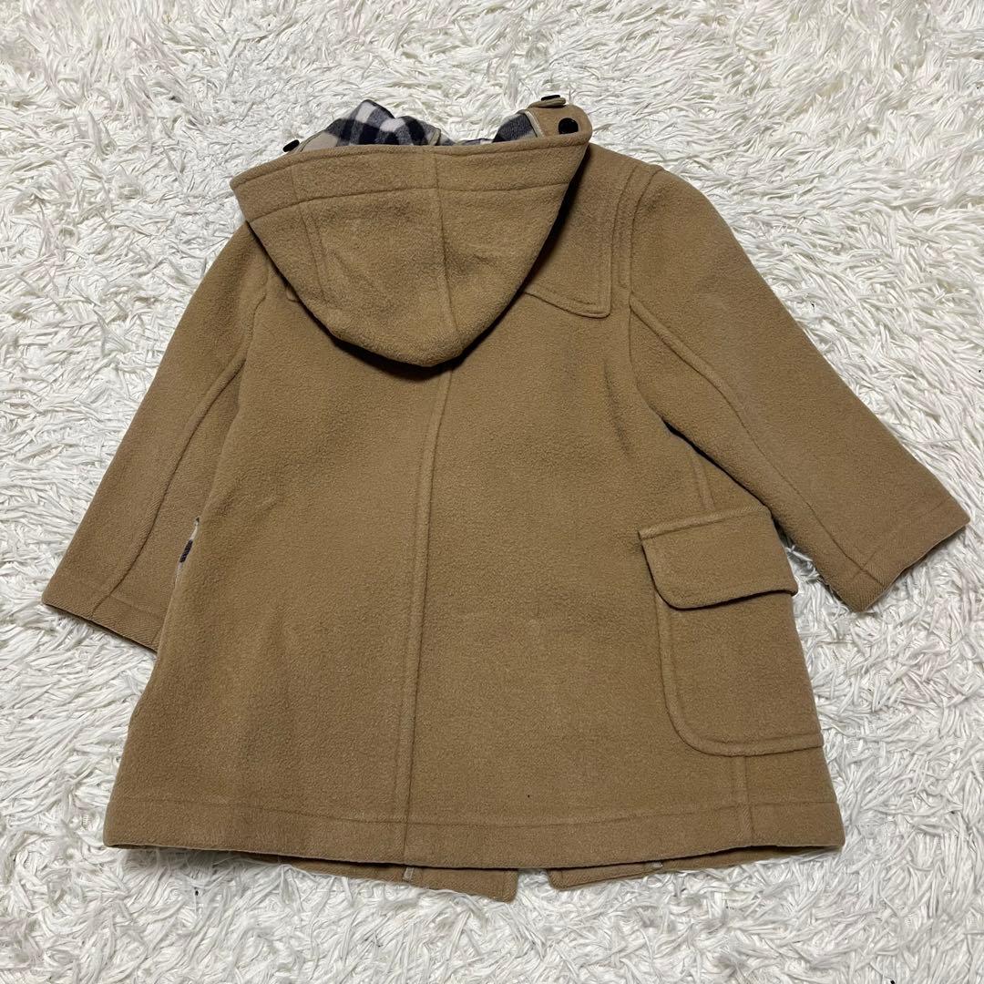美品 BURBERRY 110 キャメル チェック ダッフルコート キッズ