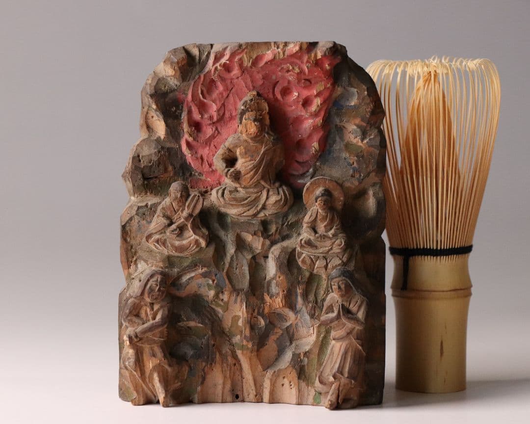 時代 木彫 彩色 不動明王 仏像 高11.3cm 木造 仏教美術【MA467】