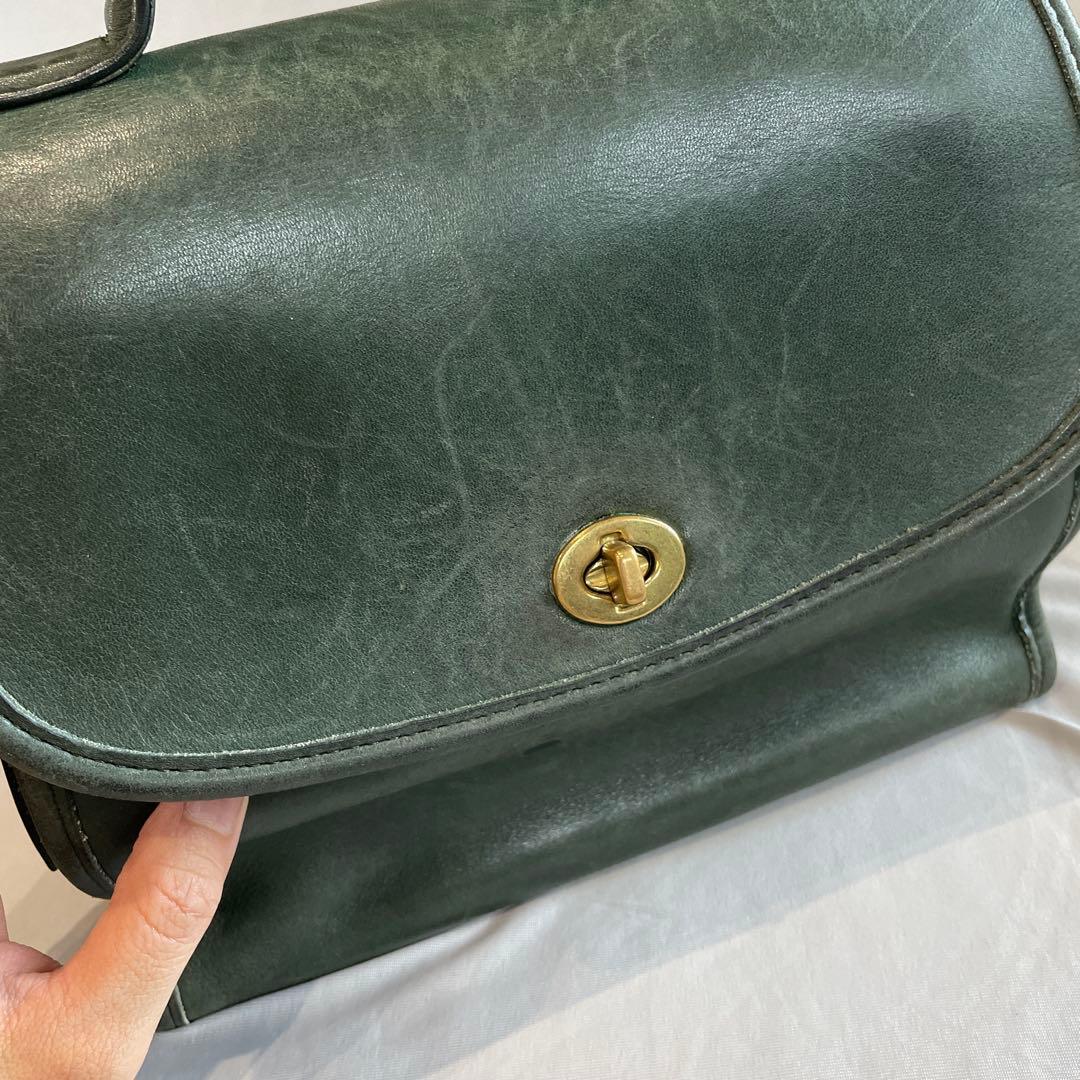 極希少❗️OOLDCOACH 2way バッグ　グリーン　9977 アメリカ製