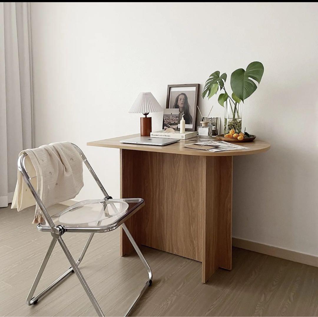 【woodray】ホームカフェ 半楕円 テーブル 800