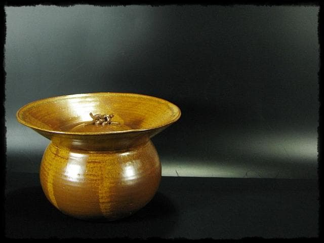 希少！高取 砂金袋 黒田藩御用窯 十四代 高取幸仙 水指 茶道具 共箱 f240