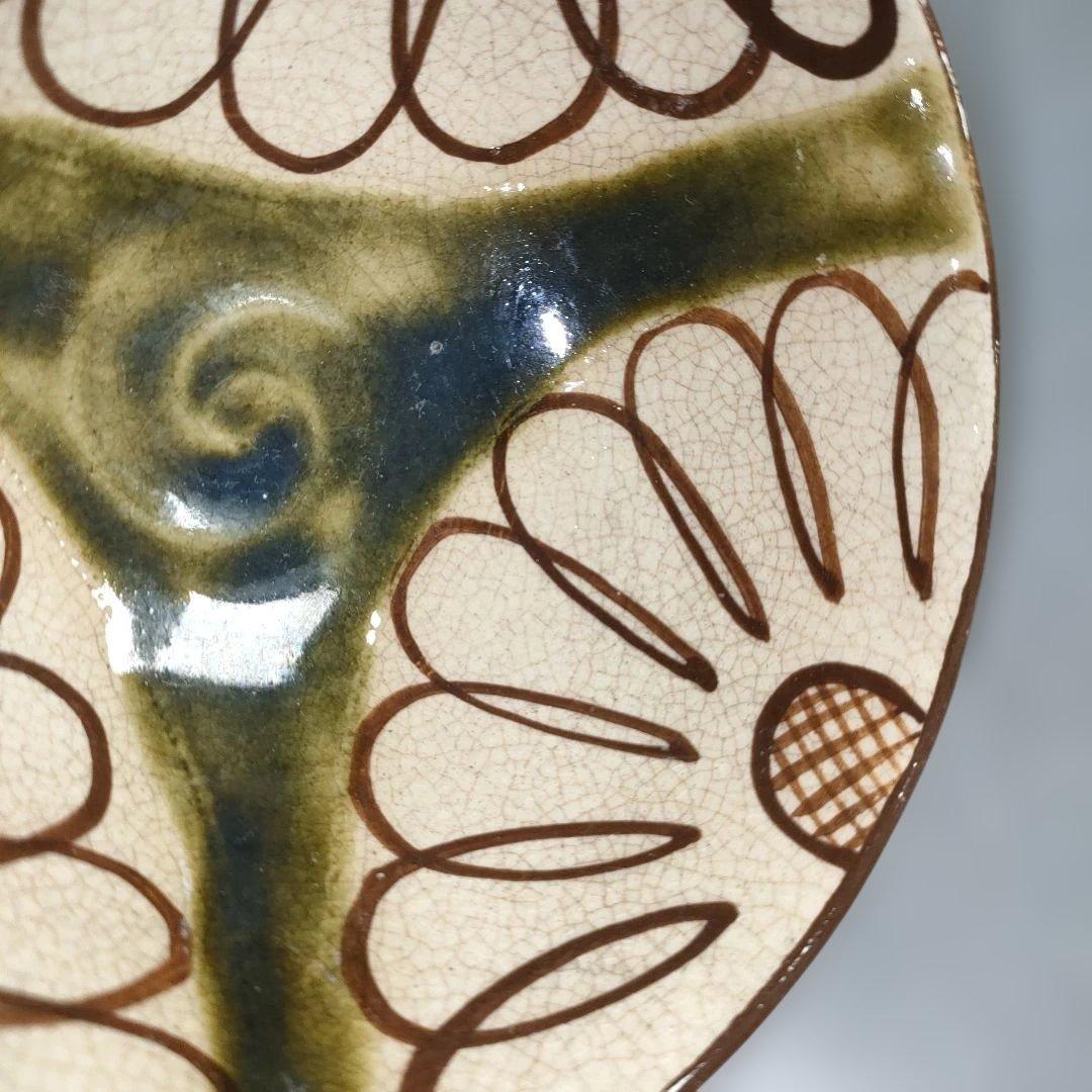 A1346-4/織部向日葵文茶碗揃10客/小鉢/向付/銘々皿/飾鉢/懐石道具/