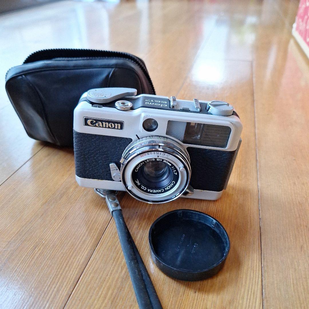 値下げしました。動作未確認Canon カメラ 日本製 レザーケース付き