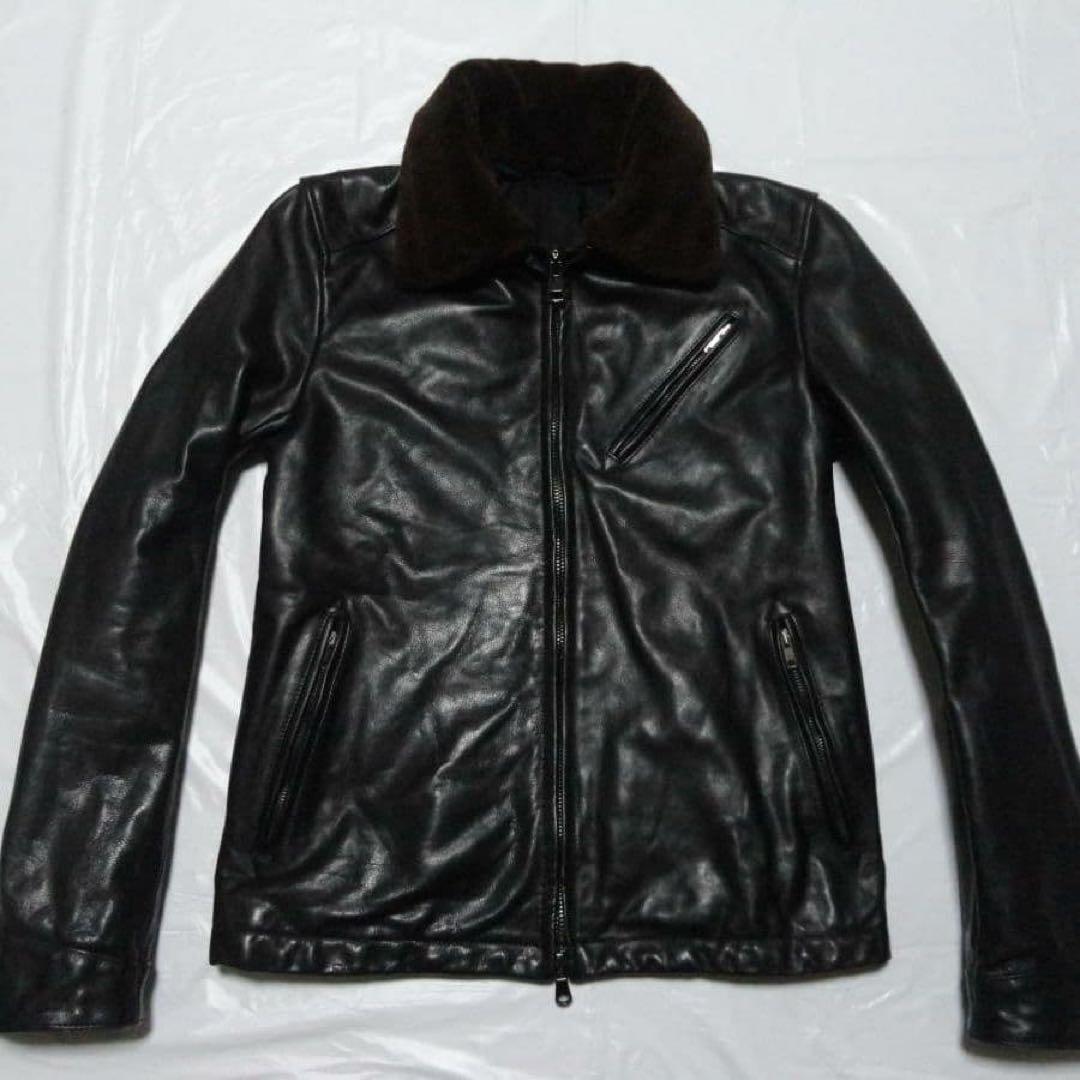 中綿シンサレート ラウンジリザード キップ・レザージャケット 黒３ ライダース