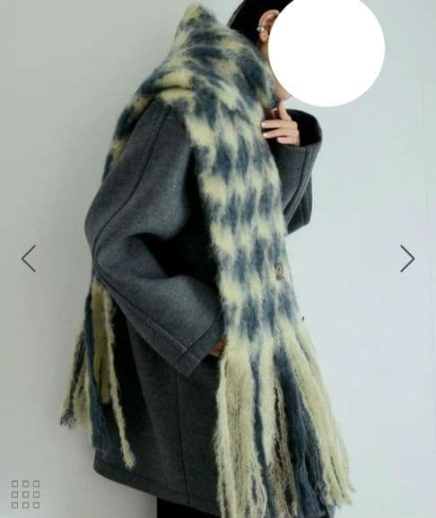 タグ付き未使用品　 マンタスエスカライ モヘヤマフラー 千鳥格子