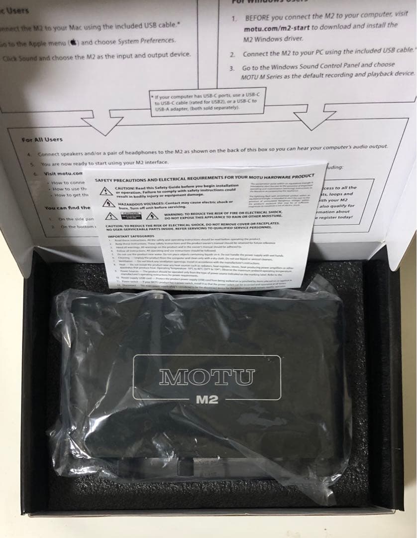 MOTU M2 2-in/2-out USBオーディオインターフェイス　中古美品