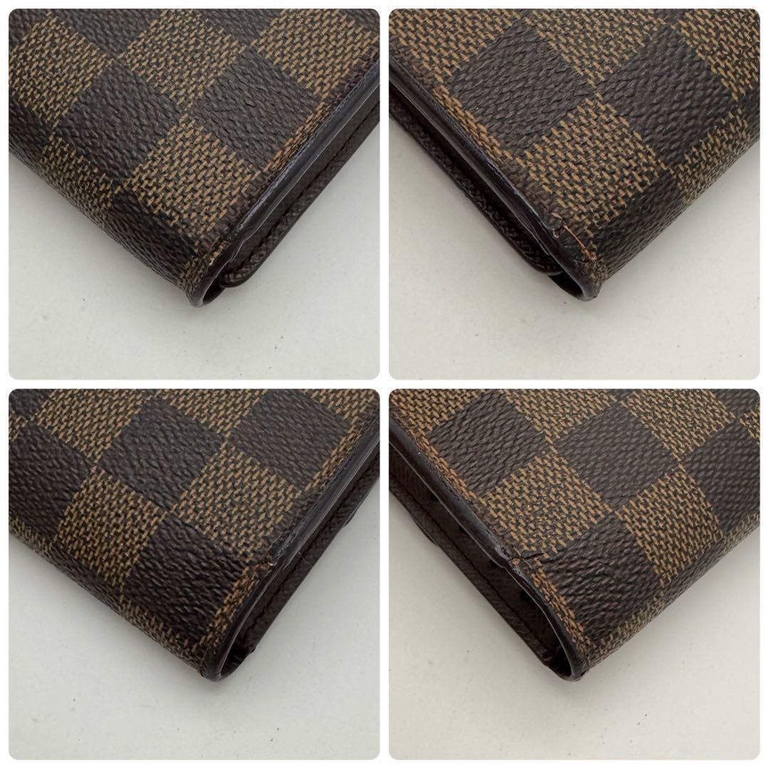 【新型】ルイヴィトン　ダミエ　エベヌ　インターナショナル　三つ折り財布　長財布