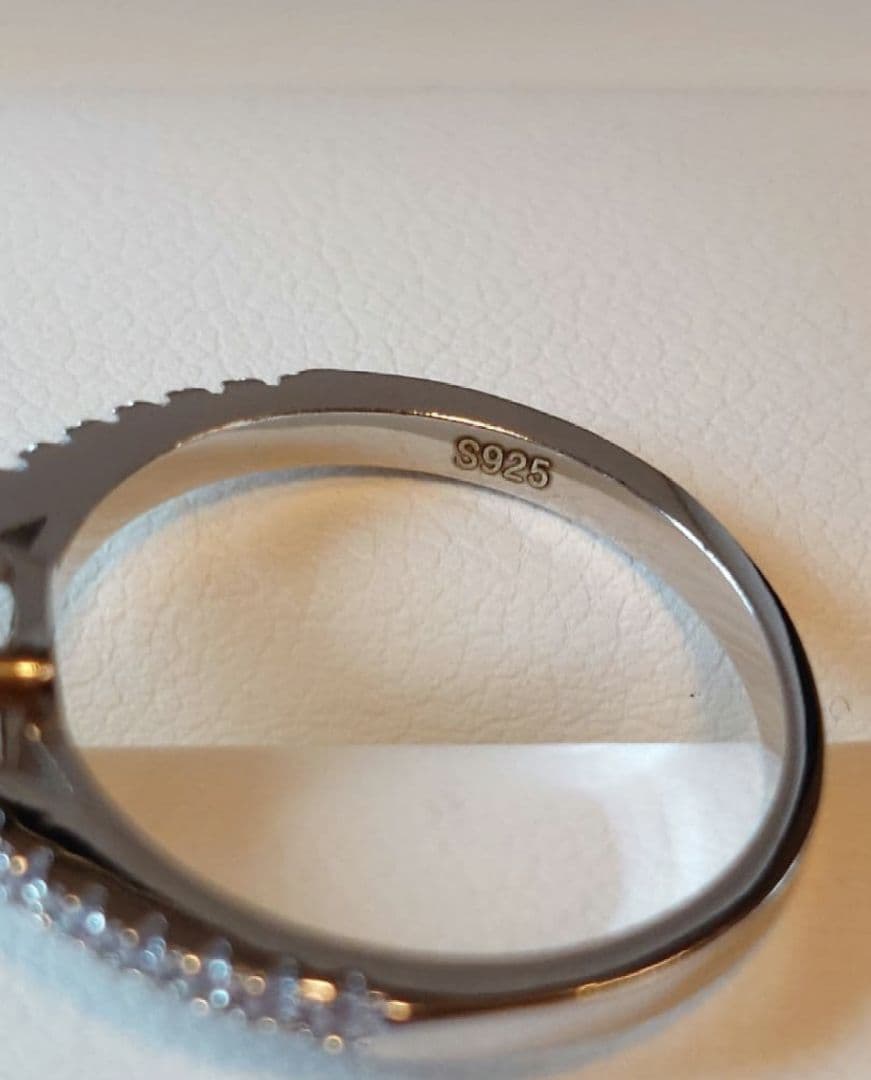 1582 高級 sona ダイヤモンド リング ピンク スクウェア シルバー