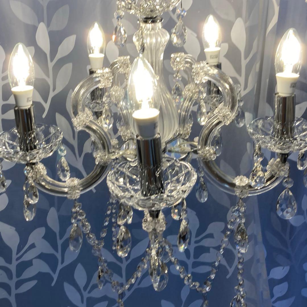 アートワークスタジオ シャンデリア 5灯 クリスタル 照明 リモコン付き