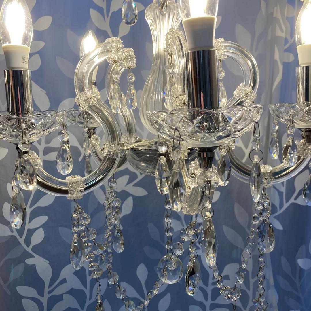 アートワークスタジオ シャンデリア 5灯 クリスタル 照明 リモコン付き