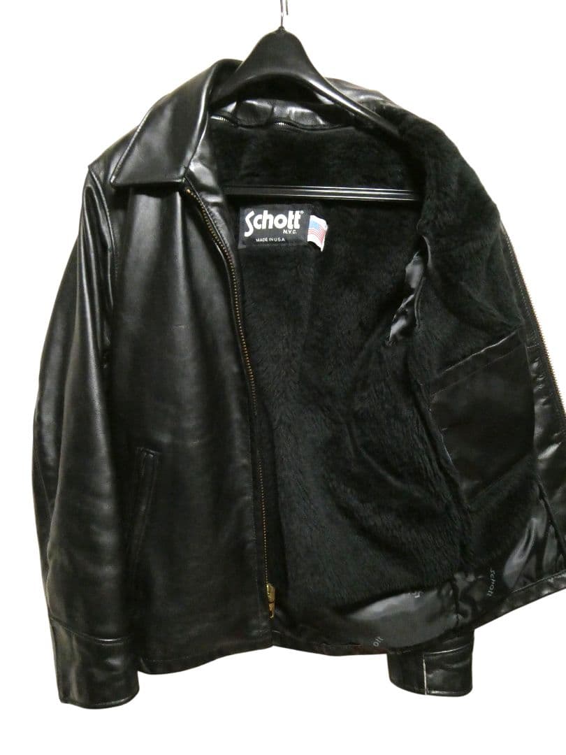 廃盤！ライナー付き完品！ショットAT101トラッカージャケット36ブラック黒