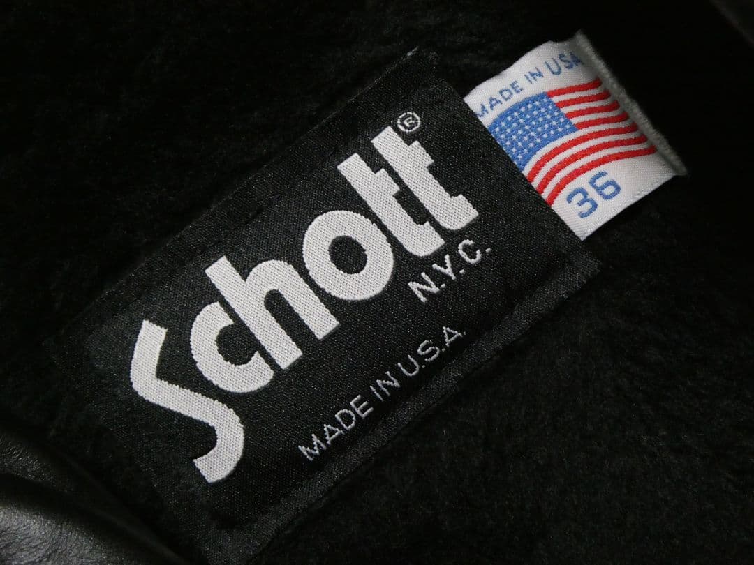 廃盤！ライナー付き完品！ショットAT101トラッカージャケット36ブラック黒