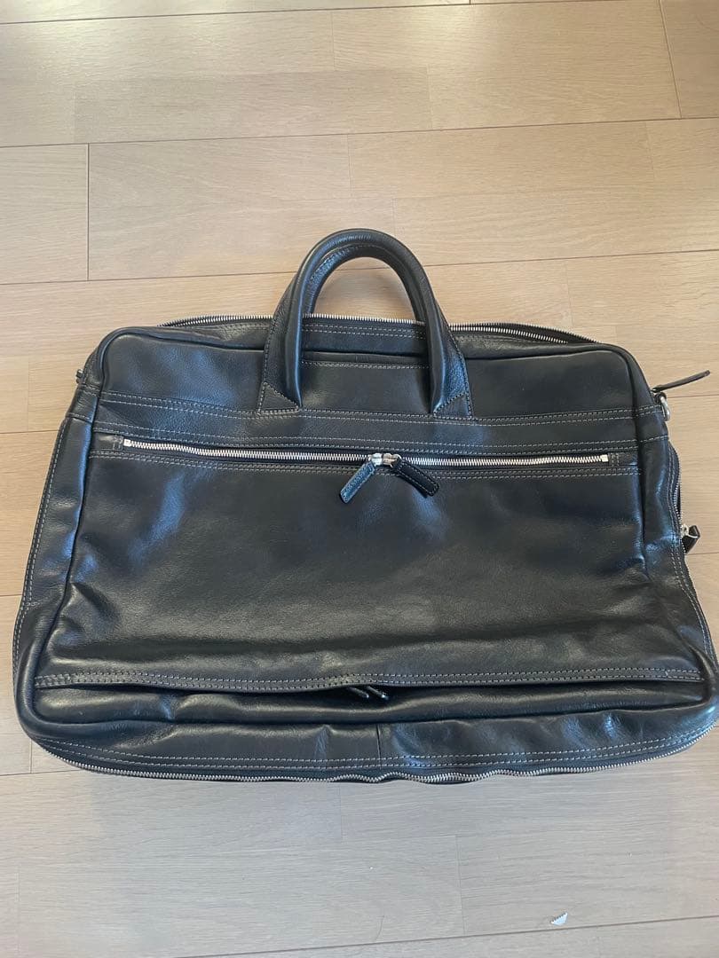 美品　海老名カバン　レザー ビジネスバッグ 黒