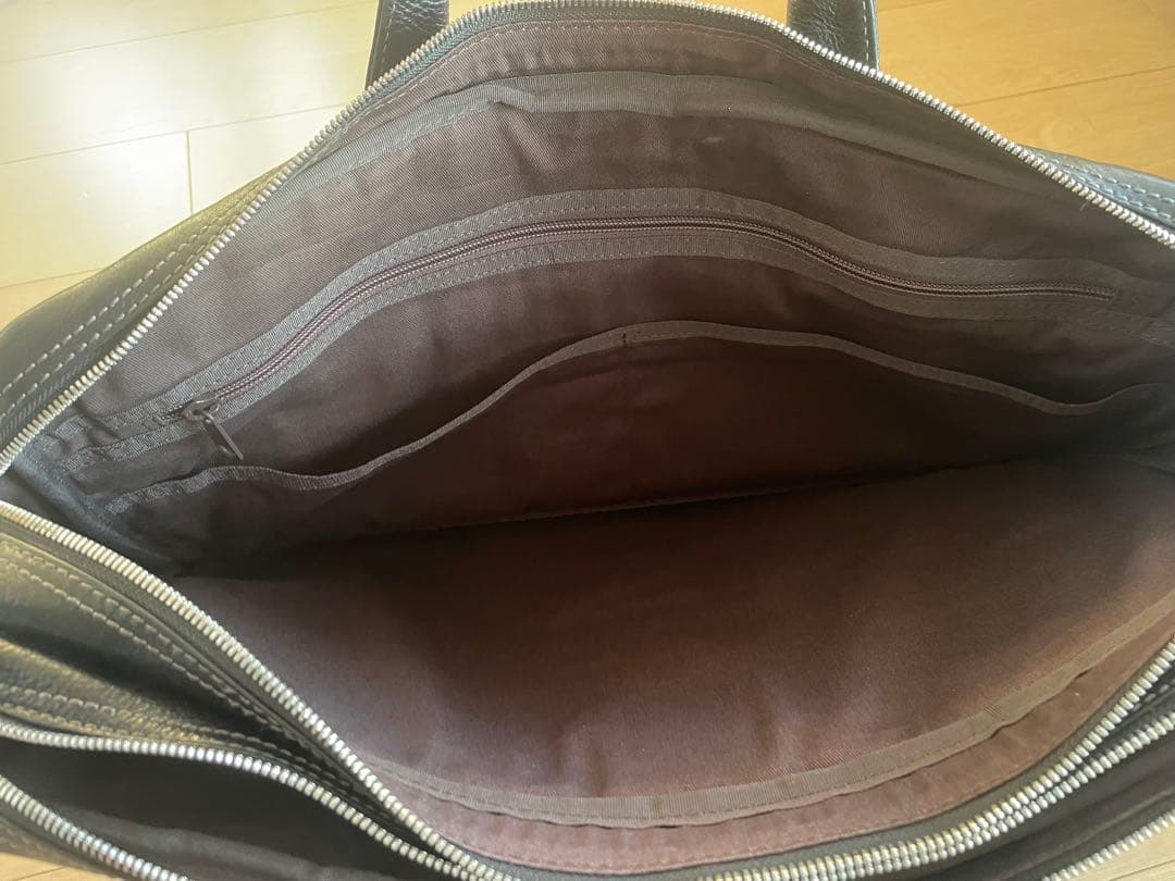 美品　海老名カバン　レザー ビジネスバッグ 黒