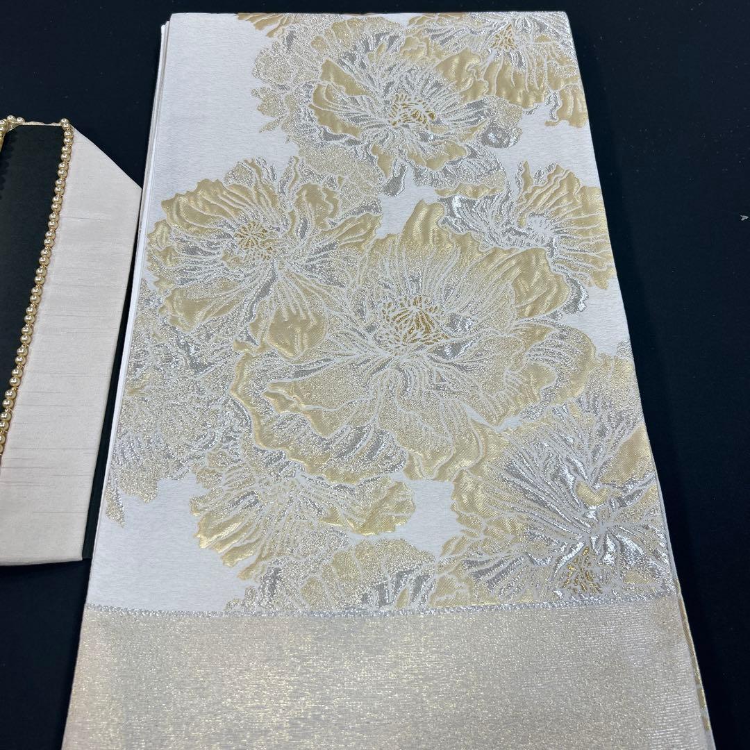 西陣正絹袋帯　重ね襟　半襟3点セット