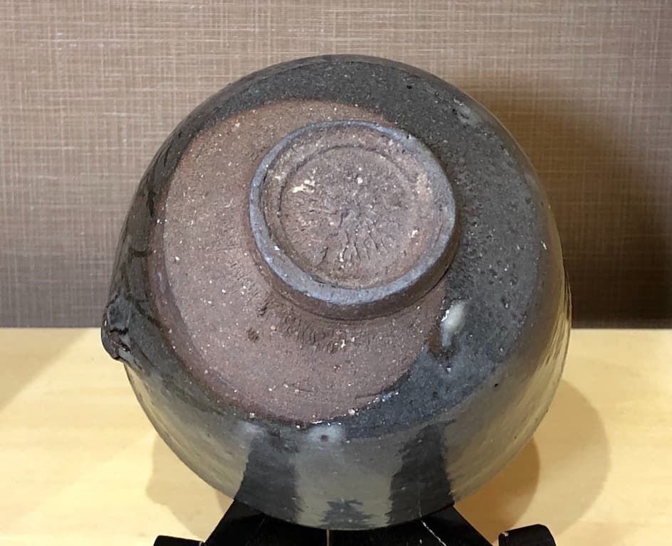 楽山窯　清水楽山作（初代）古唐津写　在銘　無傷　箱無　古物。