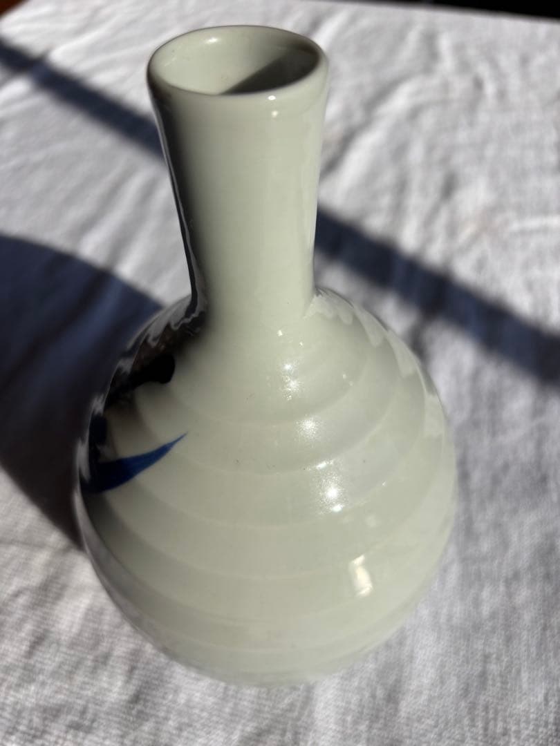 砥部焼　寿山　染付草花文　徳利　 花瓶　アンティーク小物