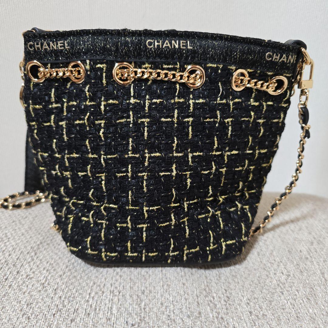 CHANEL ツイード ショルダーバッグ ブラック