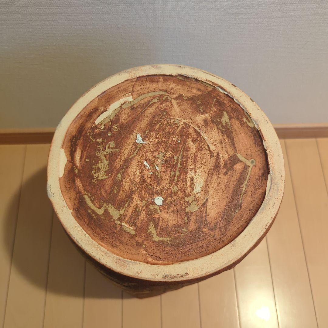 【お値下げ】萩焼　玉俤山　野坂江月堂　伊羅保手　花器　希少