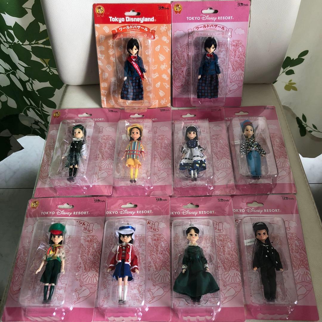 ディズニーリゾート限定　キャストコスチュームリカちゃん人形ボールチェーン　10点