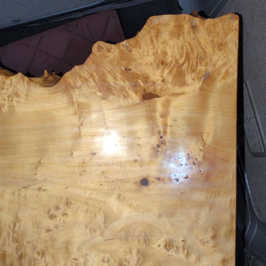 ポプラ　一枚板　テーブル　瘤杢　重厚感あり　レジンテーブルのベースにも