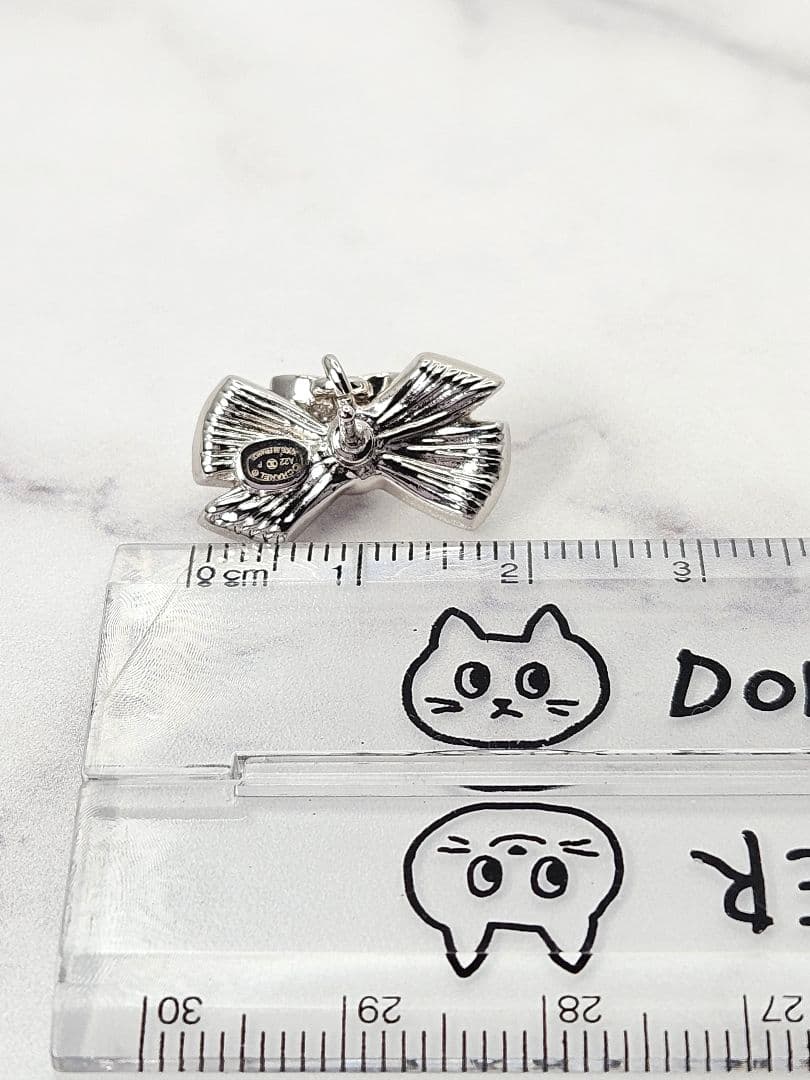 CHANEL シャネル リボンモチーフ ココマーク ラインストーン ピアス