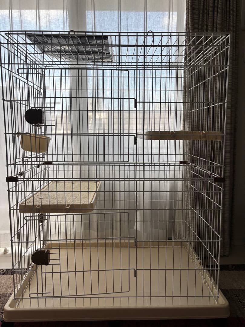 タンスのゲン　ハピネコキャットケージ　2段ワイド