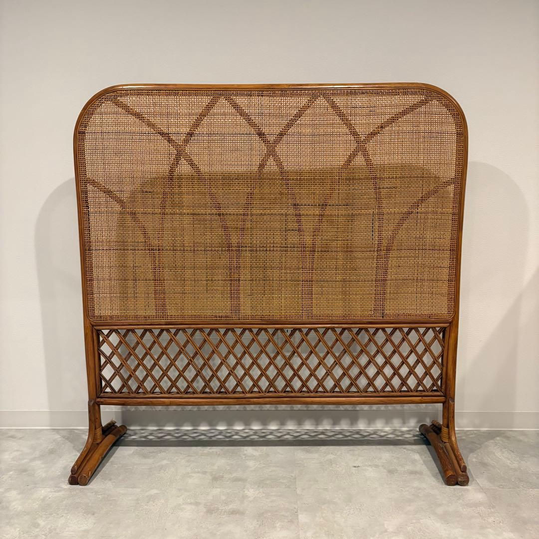 ラタン　衝立　パーテーション　昭和レトロ