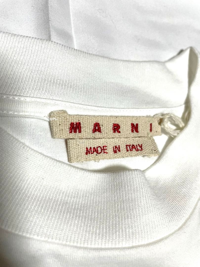 MARNI マルニ 2024年SS春夏新作 半袖プリントTシャツ　ホワイト　花柄