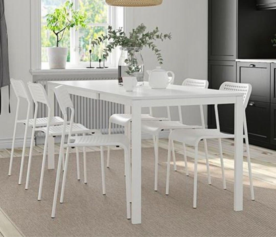 お値下げ！美品　IKEA VANGSTA ヴァングスタ 伸長式テーブル　ホワイト