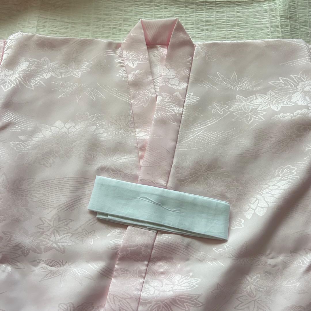 未使用品 七五三 3歳 着物 赤 総絞り 753 絹 被布 三歳 赤 草履 巾着