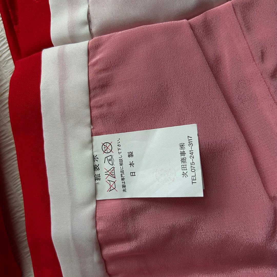 未使用品 七五三 3歳 着物 赤 総絞り 753 絹 被布 三歳 赤 草履 巾着