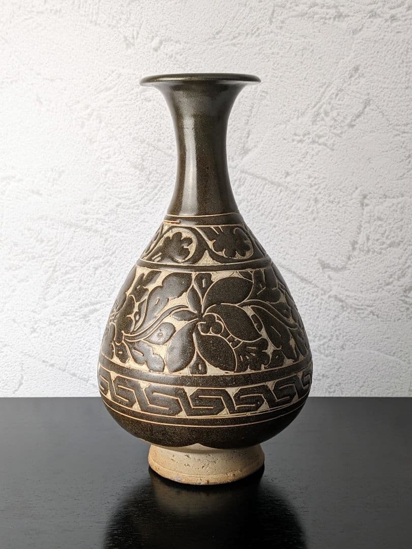 磁州窯　花瓶　13〜14世紀　繭山龍泉堂箱　花入