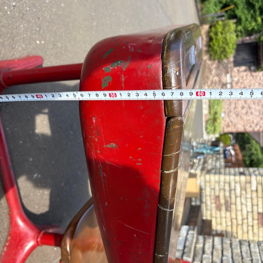 アンティーク　子供用 赤い机　椅子付き